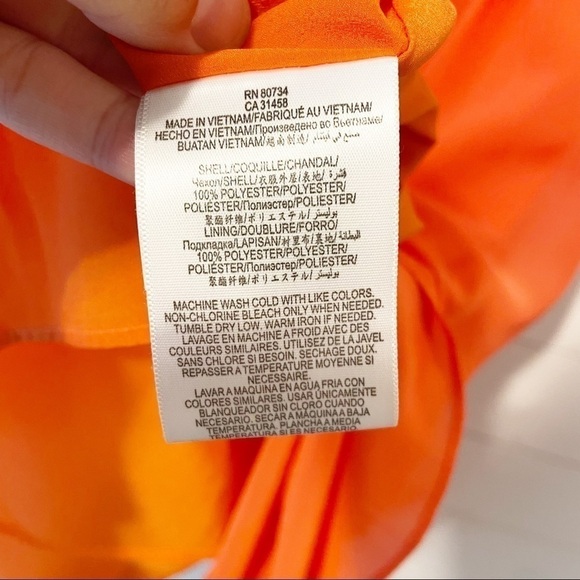 BCBGeneration | Orange Pleated High Neck Mini Dress - Picture 11 of 13